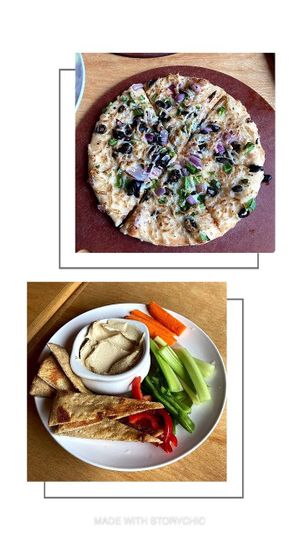 build your own vegan pizza and the hummus plate  🌱  #Veganuary at Portland Pie Company in Scarborough