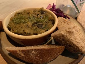 Potato & aubergine spread   at The Waiting Room in Stockton-on-tees