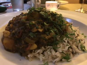 Sweet potato & spinach curry  at The Waiting Room in Stockton-on-tees