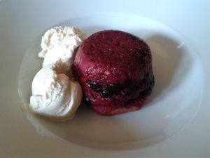 Vegan summer pudding at The Waiting Room in Stockton-on-tees