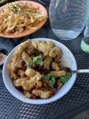 Orange chik’n bowl  at Allie's Vegan Pizzeria and Cafe in Spokane