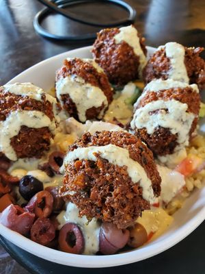 Delicious Falafel Bowl!!!!!!! at Allie's Vegan Pizzeria and Cafe in Spokane