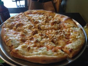 Hot mess pizza! at Allie's Vegan Pizzeria and Cafe in Spokane