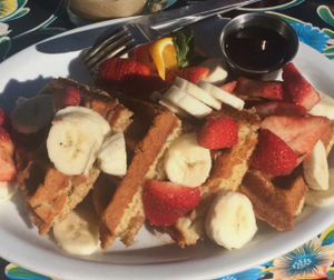 Created my own vegan waffle  at Tia B's La Waffleria in Albuquerque