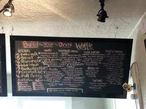 Build your own waffle menu at Tia B's La Waffleria in Albuquerque