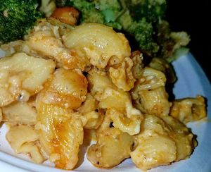 Baked mac and cheese at Good Karma Vegan Catering in Atlanta