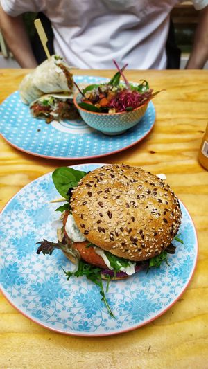 Red pepper burger at Greenway in Antwerpen