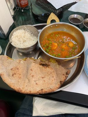 Aloo mutter and aloo paratha  at Namaste Nepal Restaurant in Grand Junction