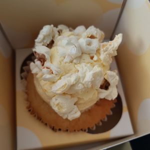 Polenta orange and popcorn cupcake at Joy Cupcakes in Melbourne