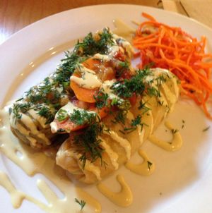 Ukrainian cabbage rolls  at Indigo Age Cafe in Vancouver