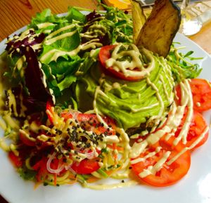Portobello burger at Indigo Age Cafe in Vancouver