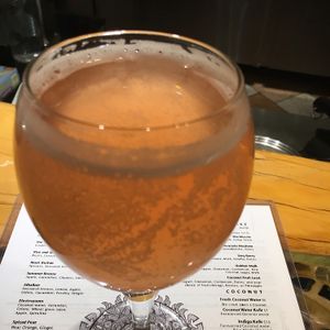rose kombucha  at Indigo Age Cafe in Vancouver