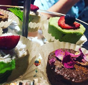 Vegan High Tea Close-Up at Indigo Age Cafe in Vancouver