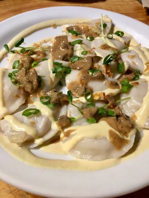 Ukrainian Pirogies at Indigo Age Cafe in Vancouver