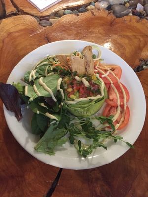 Fresh Addiction Burger (truly addicting)  at Indigo Age Cafe in Vancouver