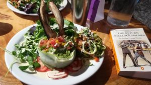 Great burger at Indigo Age Cafe in Vancouver