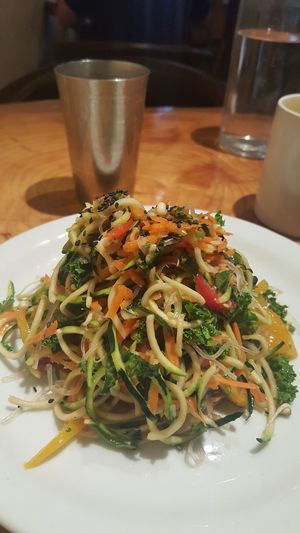 Raw veggie noodles at Indigo Age Cafe in Vancouver