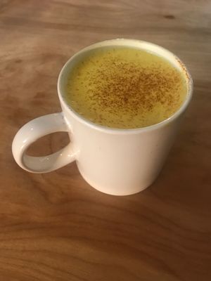 Golden milk at Indigo Age Cafe in Vancouver