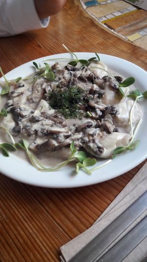 Pirogies at Indigo Age Cafe in Vancouver