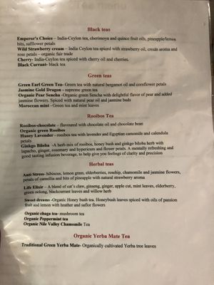 High tea page two.  at Indigo Age Cafe in Vancouver