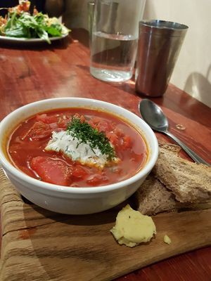Vegan borscht at Indigo Age Cafe in Vancouver