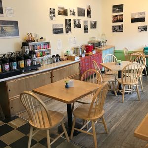 Cafe seating at Blue Hill Co-op and Cafe in Blue Hill