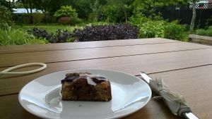 plum cake at Food Forest Organics in Greytown