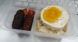 Mock egg and longganisa  at Good Food Vegetarian in Quezon City
