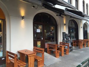 The entrance  at The Vegan Bar in Malmo