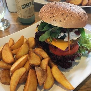 ";vegana"; burger at The Vegan Bar in Malmo
