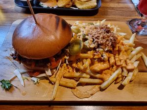 Philly cheese steak and Texas fries at The Vegan Bar in Malmo