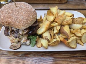 Mushy Mushy Burger at The Vegan Bar in Malmo