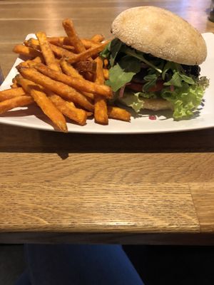 Midsummer burger blueberry spicy sauce  at The Vegan Bar in Malmo