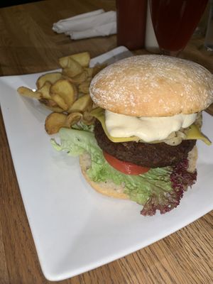 Mayo and mustard burger  at The Vegan Bar in Malmo
