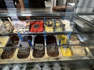 8 vegan flavors. More than half of what they offered is vegan!   at Gelateria dell Angeletto in Rome