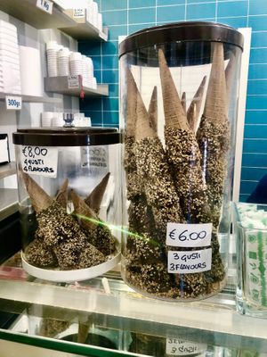Vegan cones   at Gelateria dell Angeletto in Rome