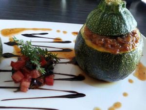stuffed zucchini at V2O Restaurant in Friedrichshafen