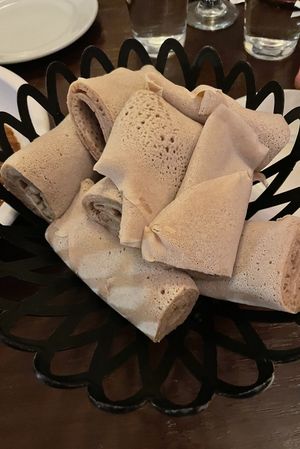 Injera  at Hawi Ethiopian Restaurant in Ithaca