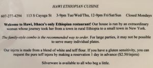 Hawi   at Hawi Ethiopian Restaurant in Ithaca
