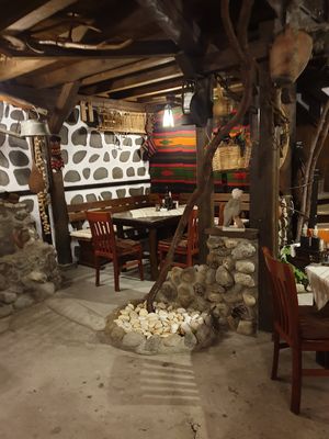 Seating area at Matsurev Inn in Bansko