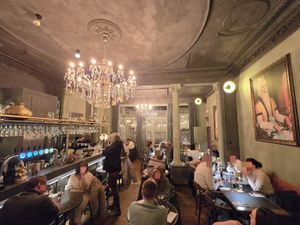 Interior, main restaurant room at Taj Mahal in Bruges
