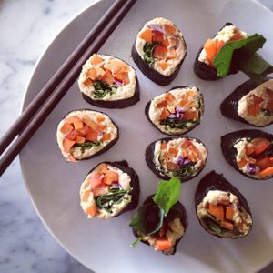 Veggie Hummus from vegan cooking class at The Nourishing Vegan in Los Angeles
