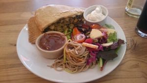 Chickpea and spinach pie! at Cafe Cinnamon in Falmouth