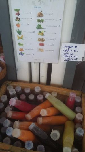 Cheap, good juices. at Veg Food Stall in Bangkok