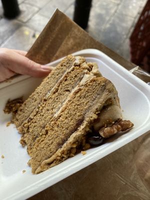 Vegan coffee and walnut cake  at The Free From Bakehouse in London