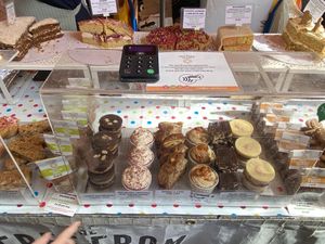 Some of the cake selection  at The Free From Bakehouse in London