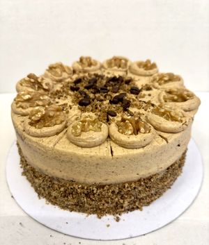 Vegan Coffee & Walnut cake at The Free From Bakehouse in London