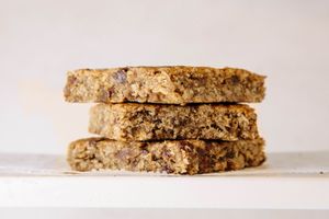 Banana & Date Flapjack - No sugar or sweeteners apart from the fruit - fresh banana and dried dates and a touch of cinnamon. at The Free From Bakehouse in London
