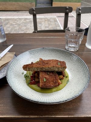 Vegan snitchel  at roots in Thessaloniki
