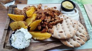 Vegan gyros at roots in Thessaloniki